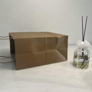 yellow kraft paper twisted handle bag
