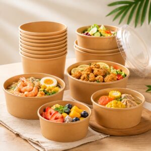 round kraft paper bowls